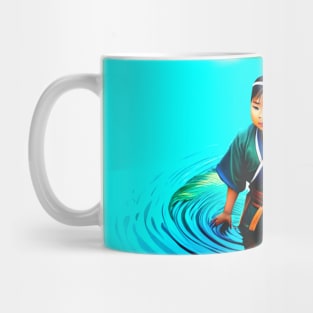 Oriental boy in the magical lake Mug